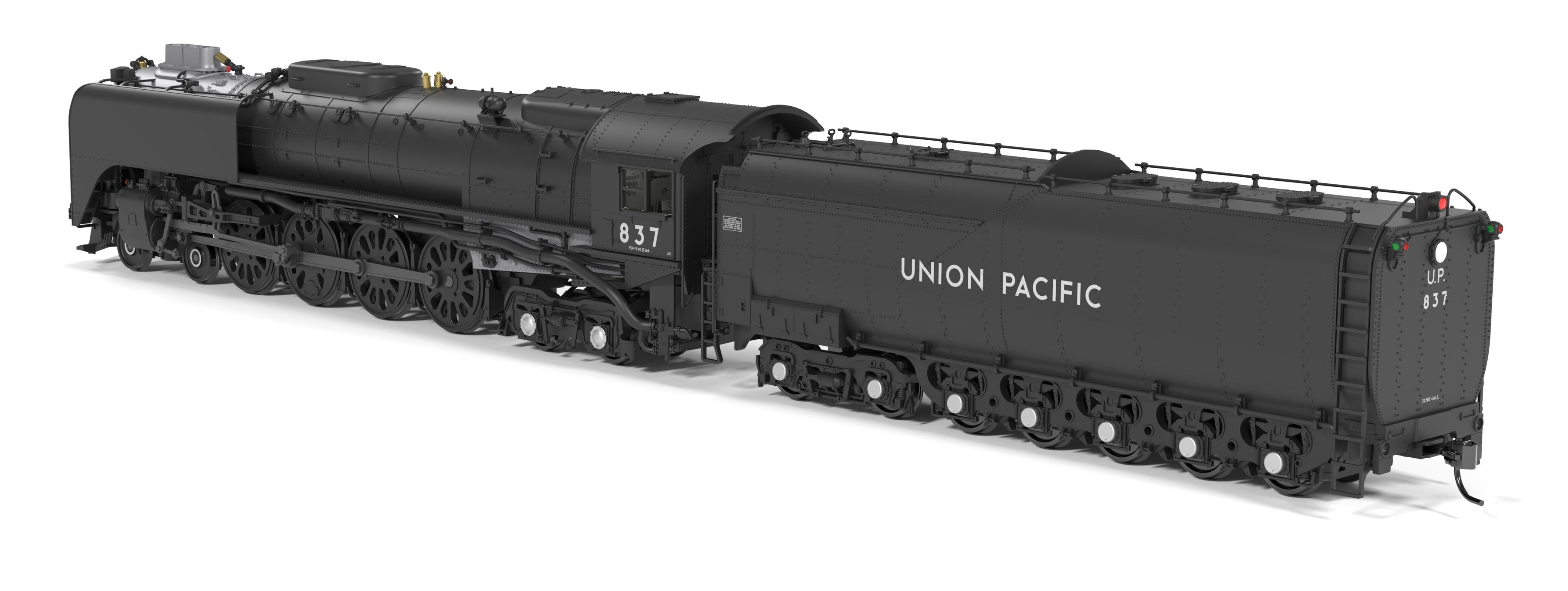 BLI 10209 HO FEF-3 4-8-4 UP 837 - rear 3/4 view