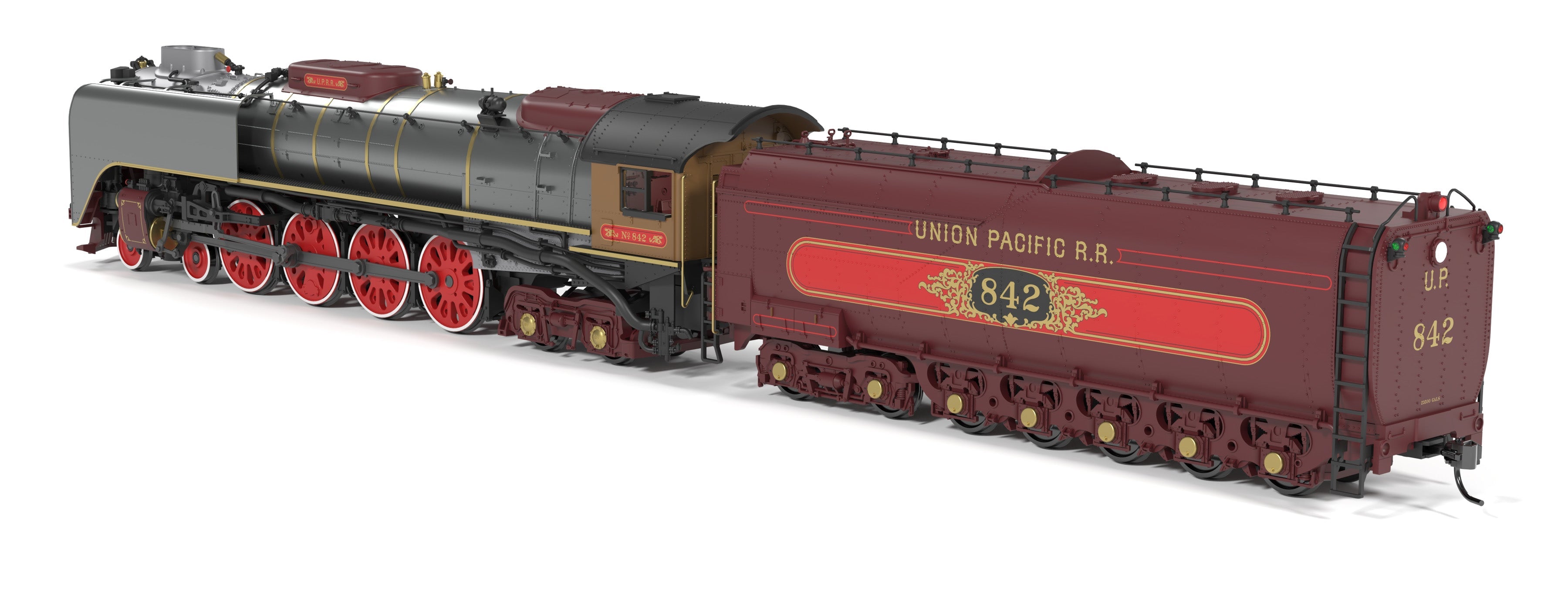 BLI 10212 HO FEF-3 4-8-4 UP 842 - rear 3/4 view