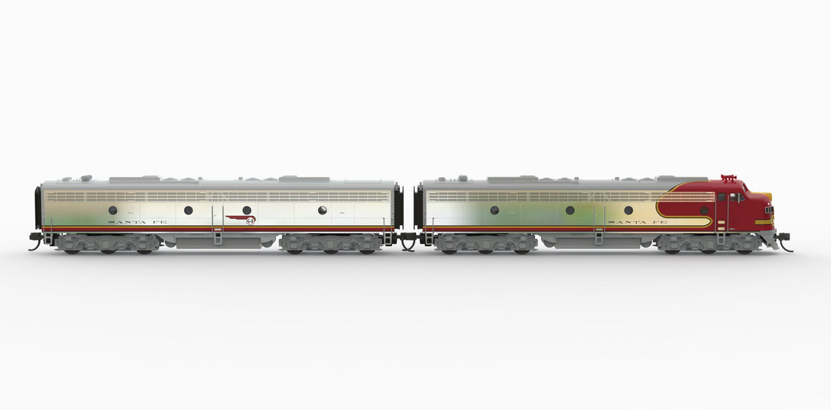 Broadway Limited Imports 10283 N EMD E8 A/B Set, ATSF 80L / 80A, 1950's Appearance, A-unit No-Sound / DCC-Ready, Unpowered B, N - view 5