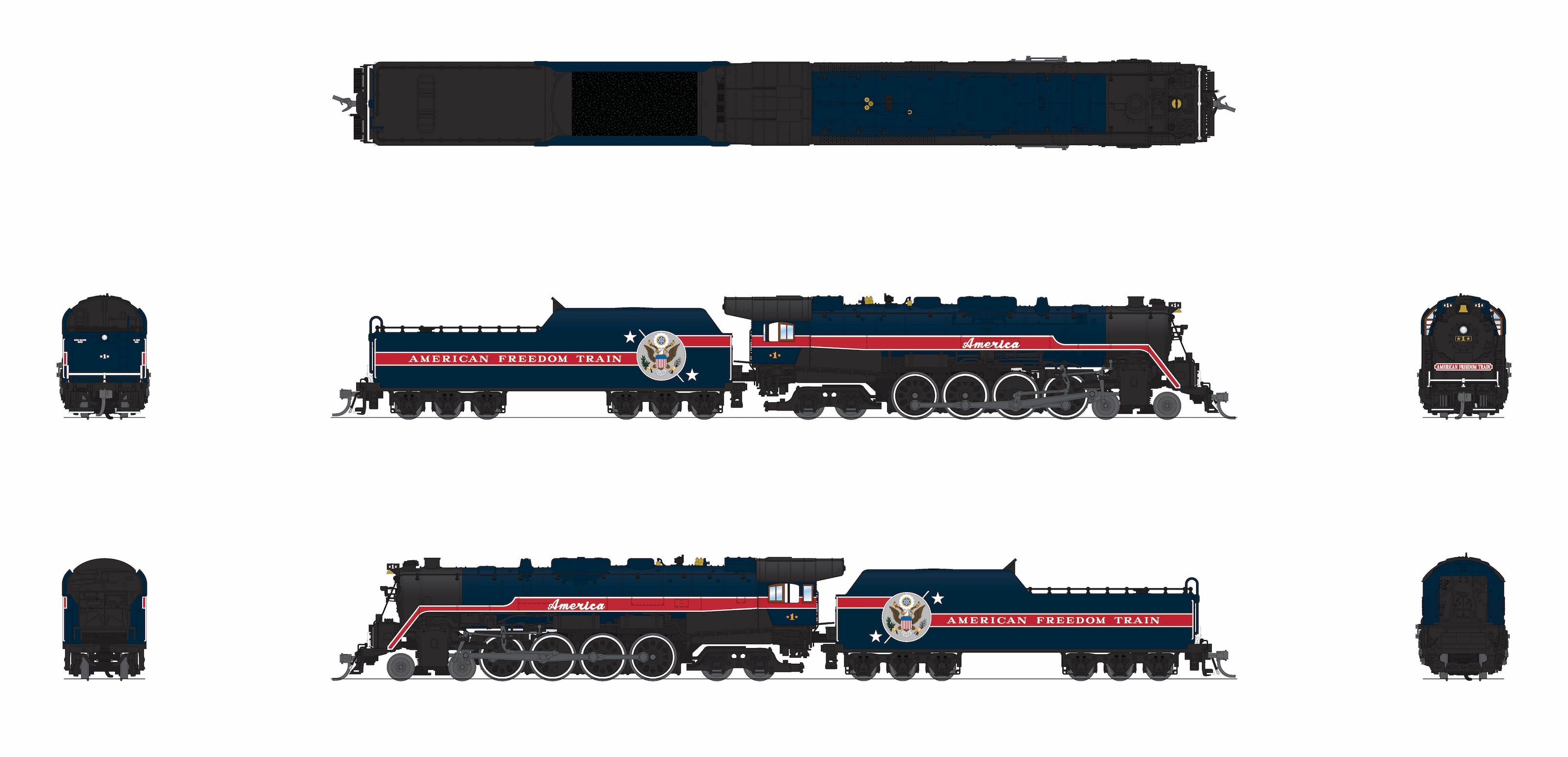 BLI 10325 N T1 4-8-4 RDG - underside view