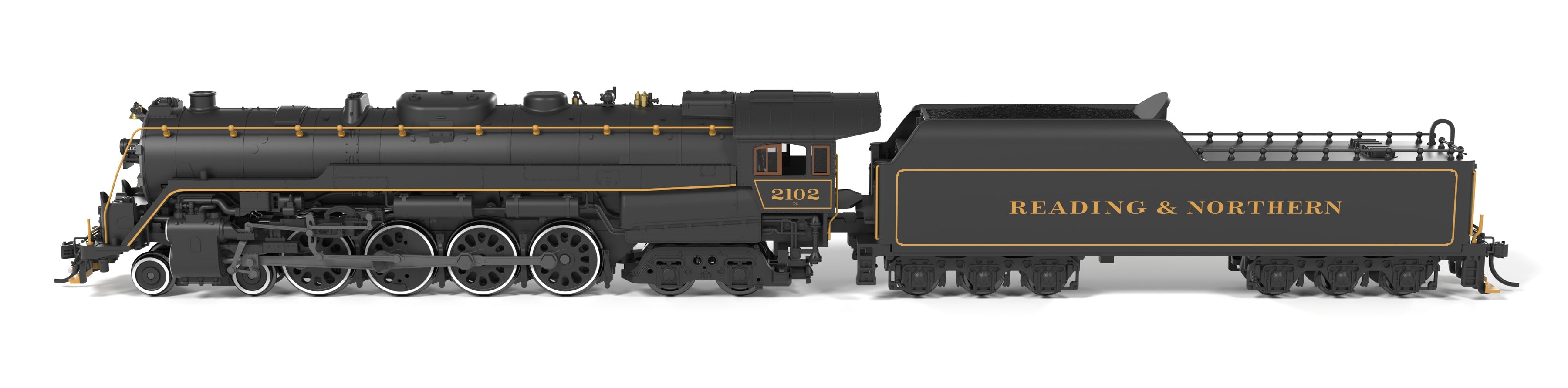 BLI 10328 N T1 4-8-4 RDG 2102 - side profile view