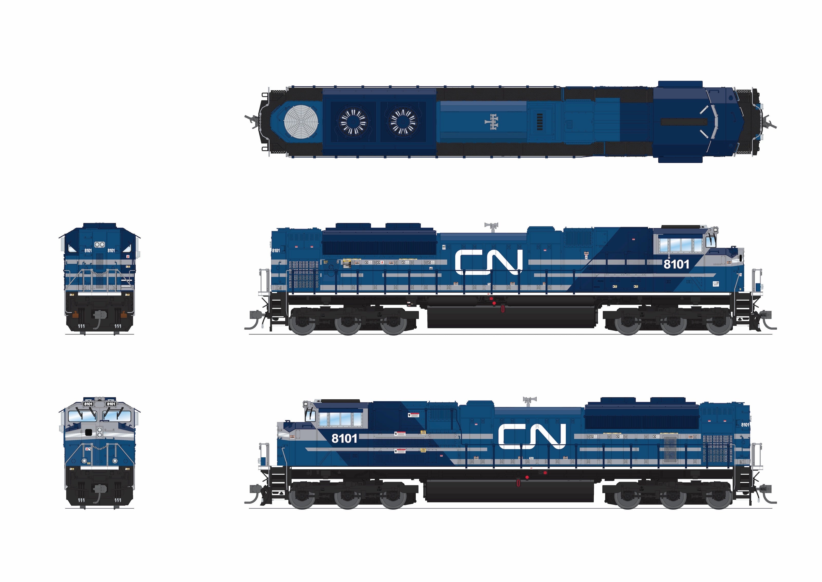 BLI 10427 HO SD70ACe CN 8101 - opposite side view
