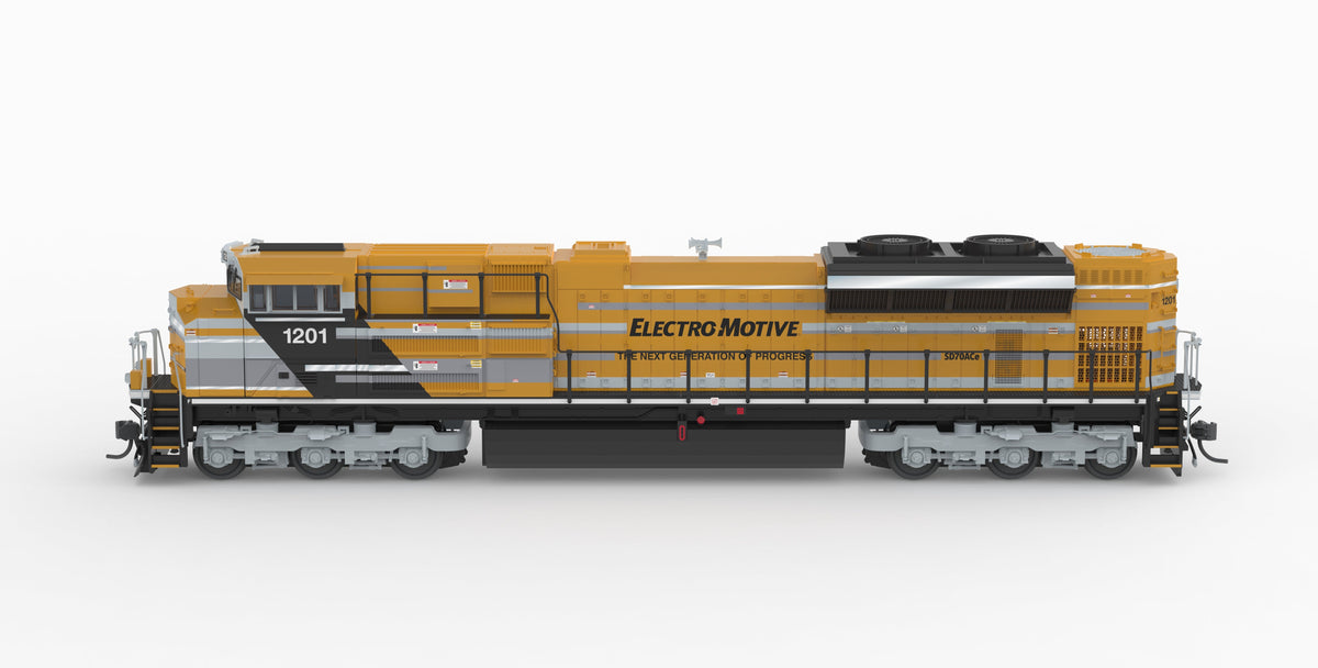 Broadway Limited Imports 10430 HO EMD SD70ACe, EMD Demo 1201, Yellow Progress Rail, No-Sound / DCC-Ready, HO - view 7
