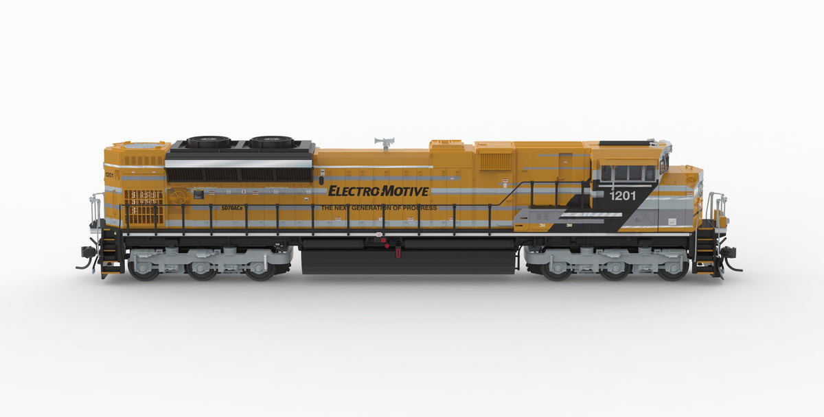 Broadway Limited Imports 10429 HO EMD SD70ACe, EMD Demo 1201, Yellow Progress Rail, Paragon4 Sound/DC/DCC, w/ Smoke, HO - view 6