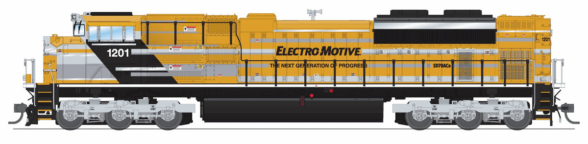 Broadway Limited Imports 10430 HO EMD SD70ACe, EMD Demo 1201, Yellow Progress Rail, No-Sound / DCC-Ready, HO - view 8
