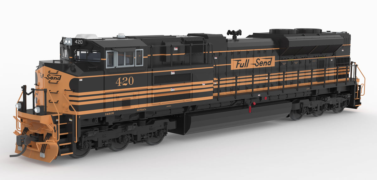 Broadway Limited Imports 10455 HO EMD SD70ACe, ES&D 420, "Full Send" 5-Stripe Scheme, Paragon4 Sound/DC/DCC, w/ Smoke, HO (Hyce Trains)