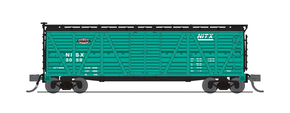 Broadway Limited Imports 10471 N 40' Wood Stock Car, NYC 3072, Jade Green, Hog Sounds