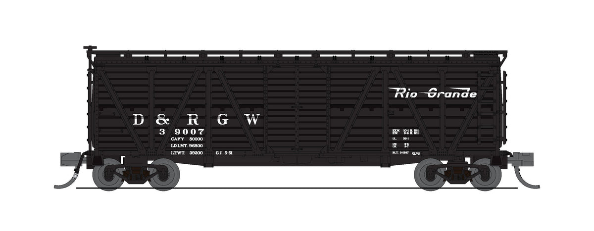 Broadway Limited Imports 10481 N 40' Wood Stock Car, DRGW, No Sound, 2-pack (39053, 39087)