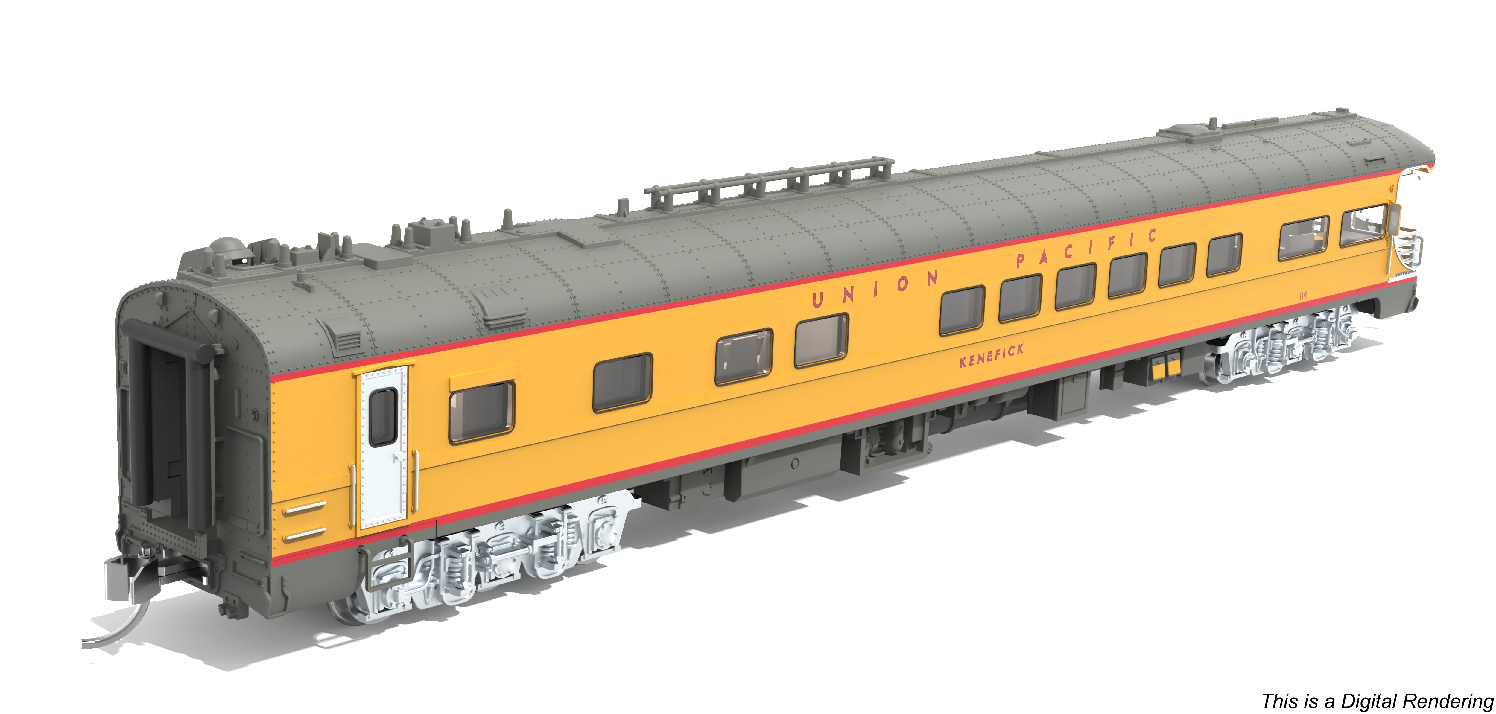 Broadway Limited Imports 10492 N Union Pacific Business Car #119 "Kenefick", "George Bush Funeral Train" Drumhead