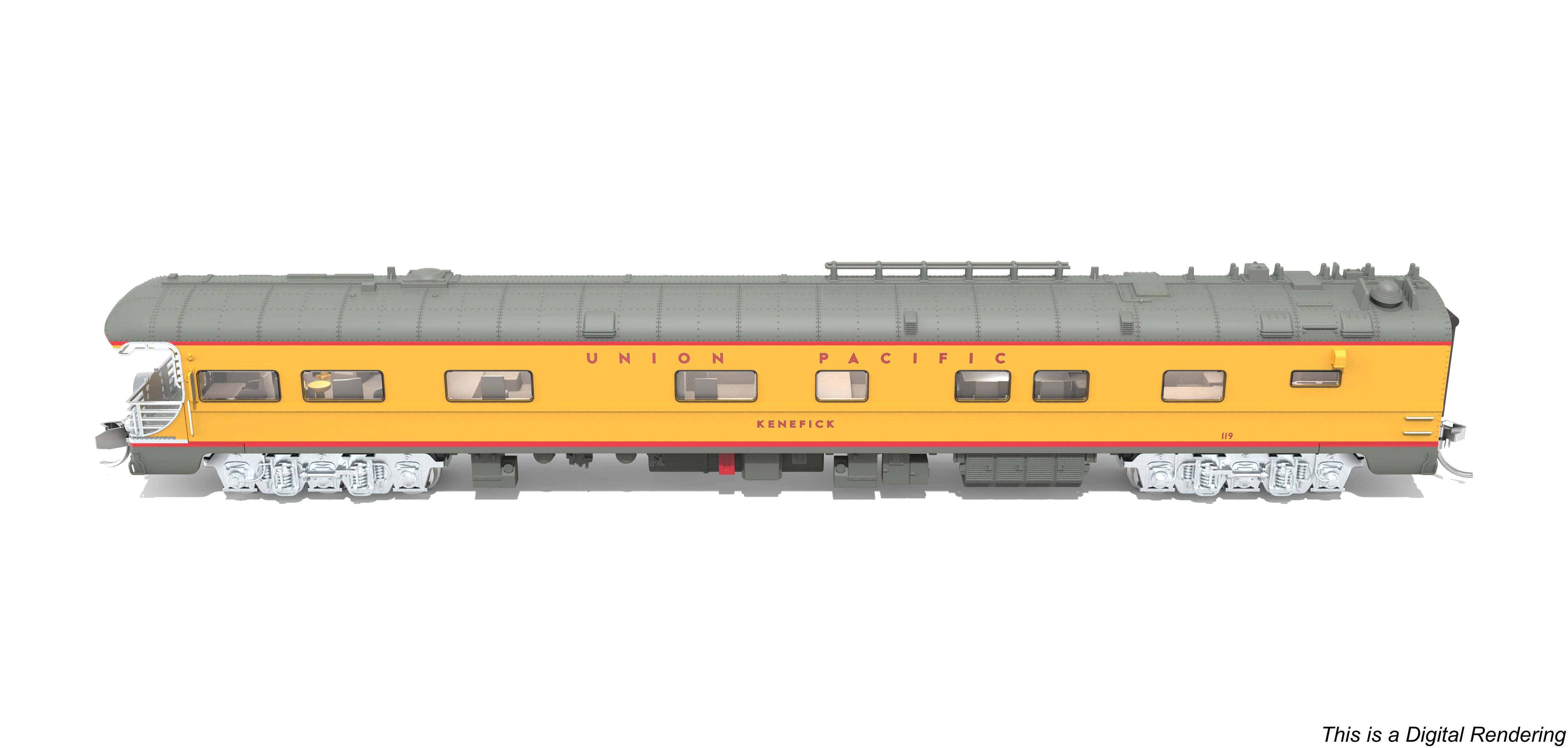 Broadway Limited Imports 10494 N Union Pacific Business Car #119 "Kenefick", Missouri Bicentennial Drumhead