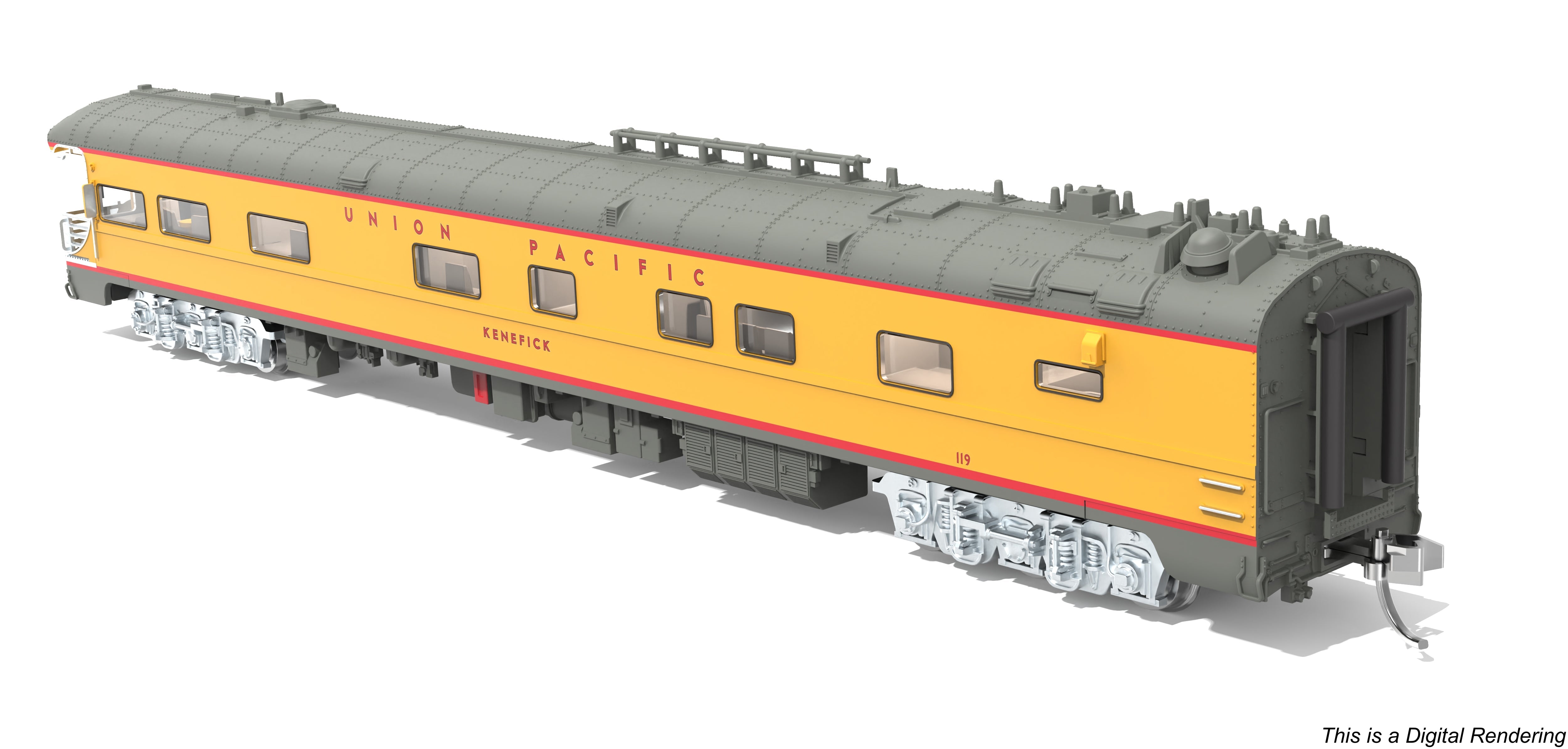 Broadway Limited Imports 10494 N Union Pacific Business Car #119 "Kenefick", Missouri Bicentennial Drumhead