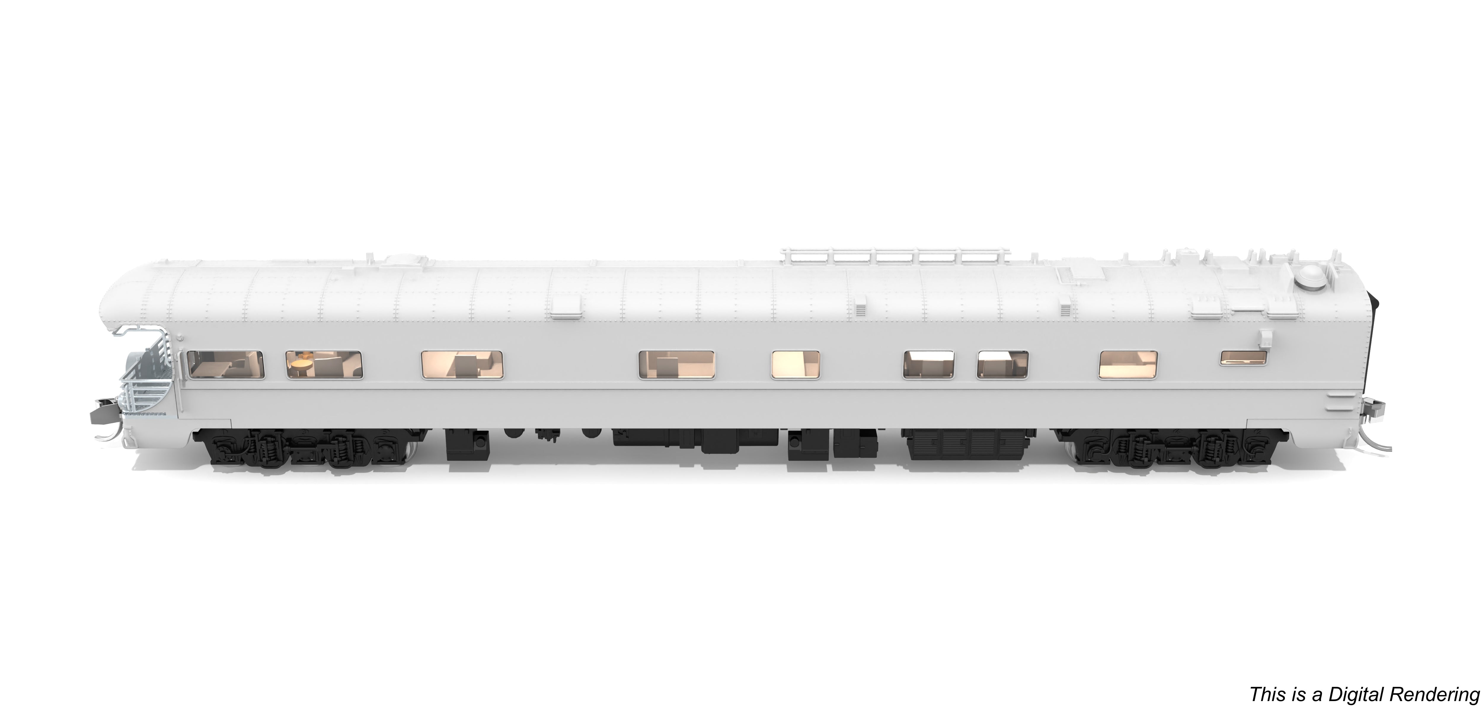 Broadway Limited Imports 10495 N Union Pacific Business Car, Painted Primer Gray w/ Black Trucks