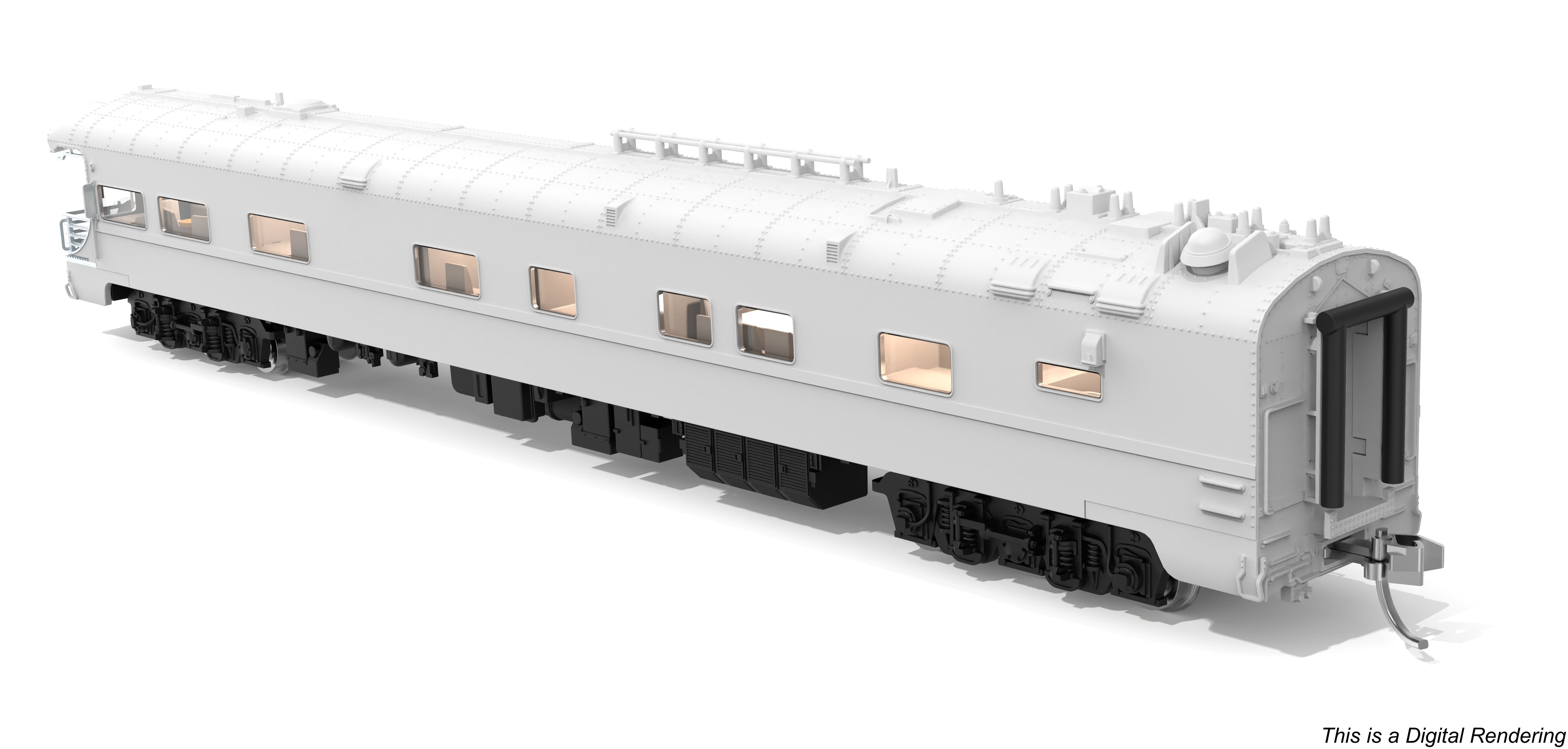 Broadway Limited Imports 10495 N Union Pacific Business Car, Painted Primer Gray w/ Black Trucks