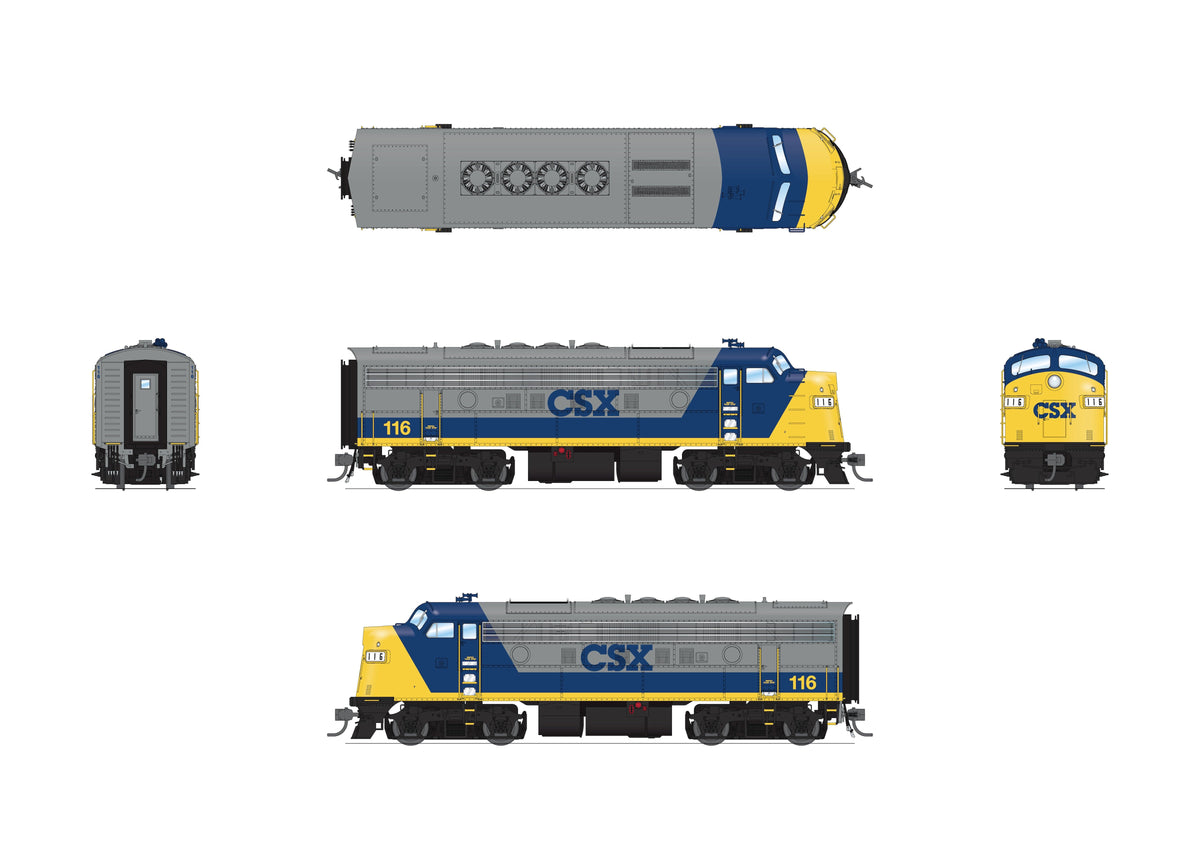 Broadway Limited Imports 10541 HO EMD F3A, CSX #116, YN2 Scheme, Stealth Series, No-Sound / DCC-Ready - view 2
