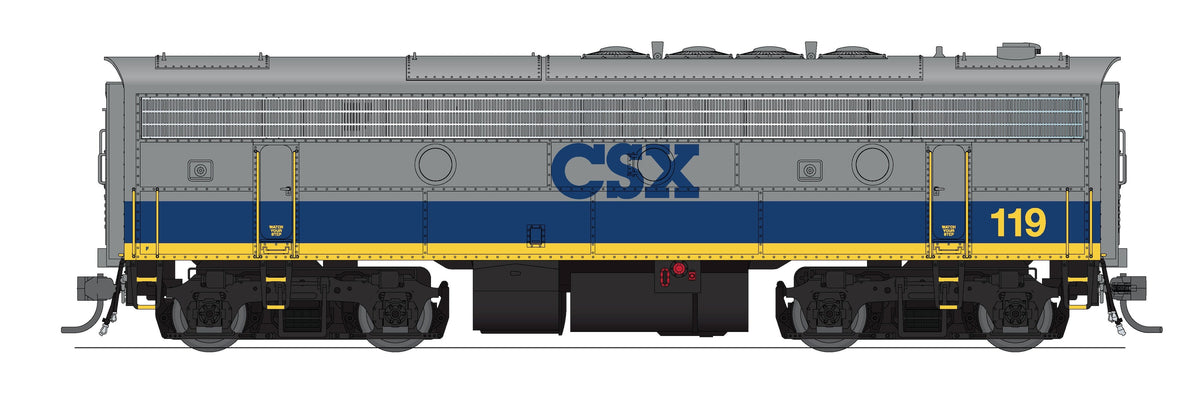 Broadway Limited Imports 10542 HO EMD F7B, CSX #119, YN2 Scheme, Paragon4 Sound/DC/DCC