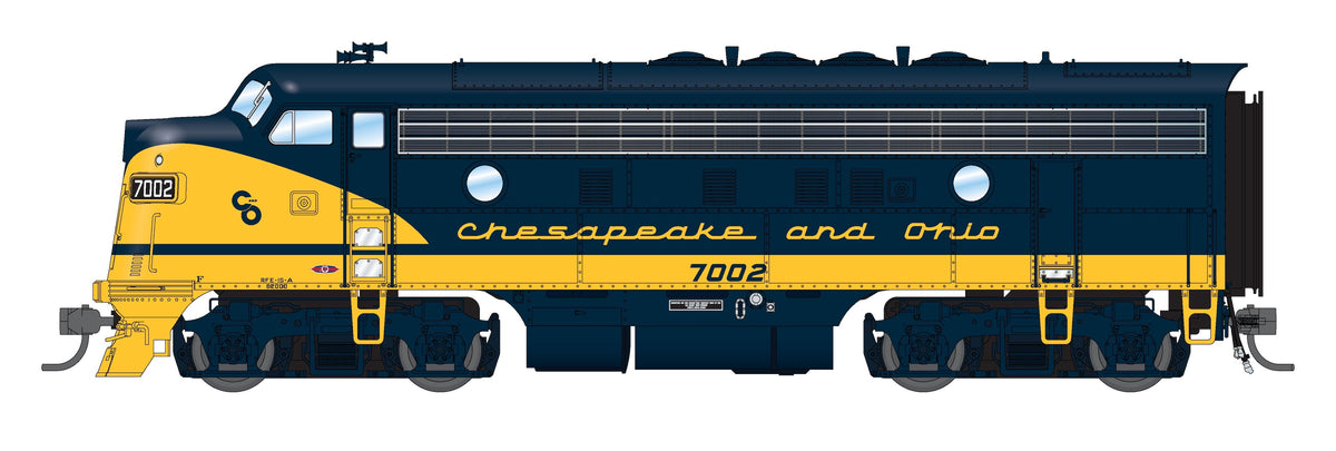 Broadway Limited Imports 10552 HO EMD F7A, Chesapeake & Ohio #7003, Blue w/ Yellow Nose, Paragon4 Sound/DC/DCC