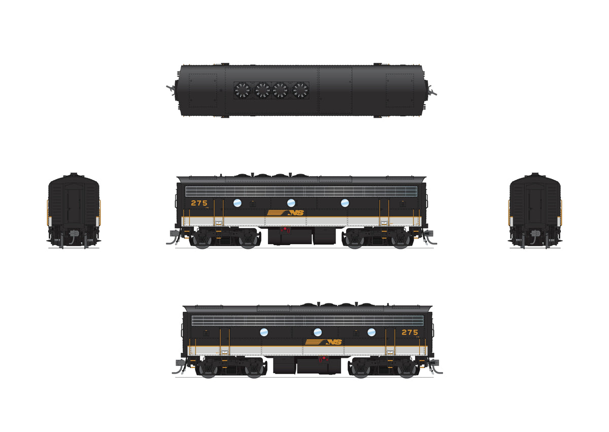 Broadway Limited Imports 10558 HO EMD F7B, Norfolk Southern #276, Tuxedo Scheme, Paragon4 Sound/DC/DCC - view 2