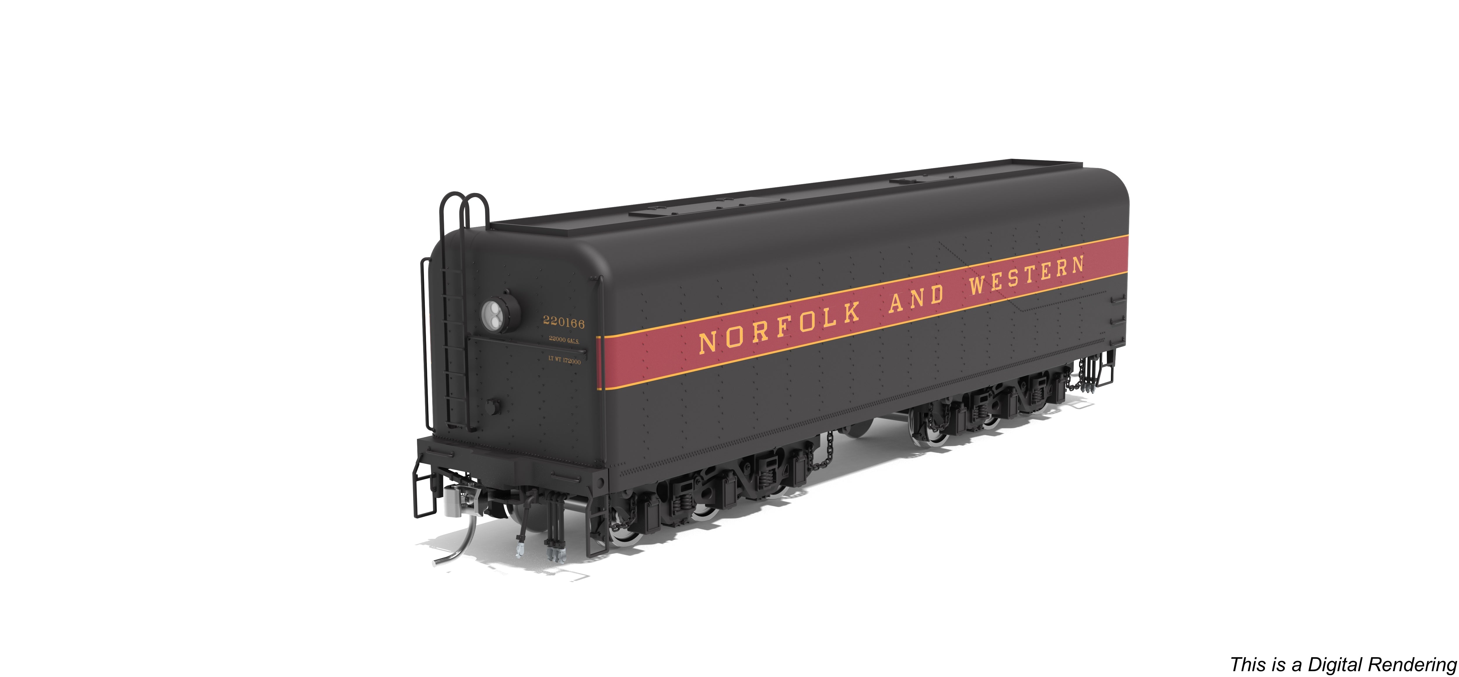 Broadway Limited Imports 10577 HO Norfolk & Western Auxiliary Water Tender, Maroon Band #220166