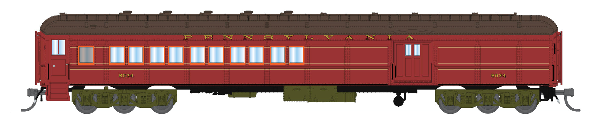 Broadway Limited Imports 10650 N PRR Heavyweight 5-Car Passenger Set, 1930's Era
