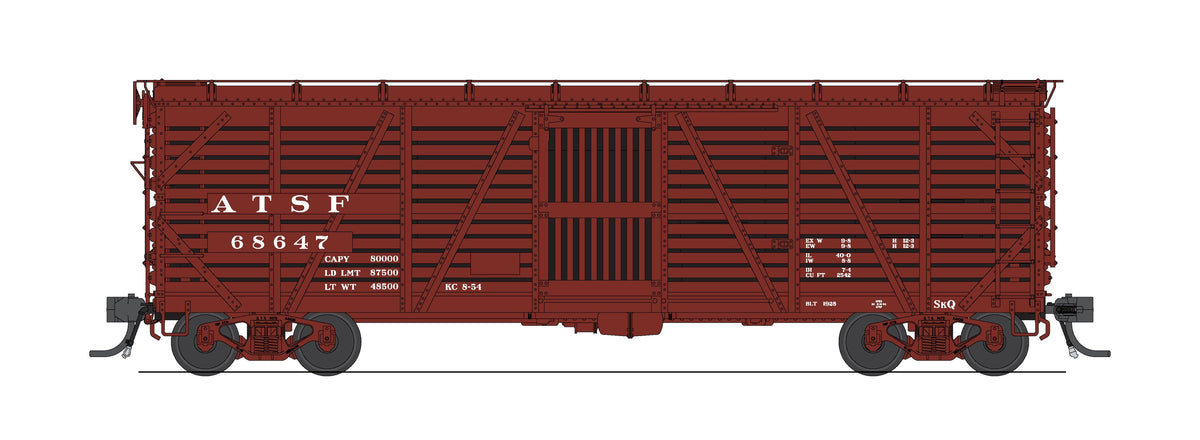 Broadway Limited Imports 10690 HO 40' Wood Stock Car, ATSF 68647, Cattle Sounds