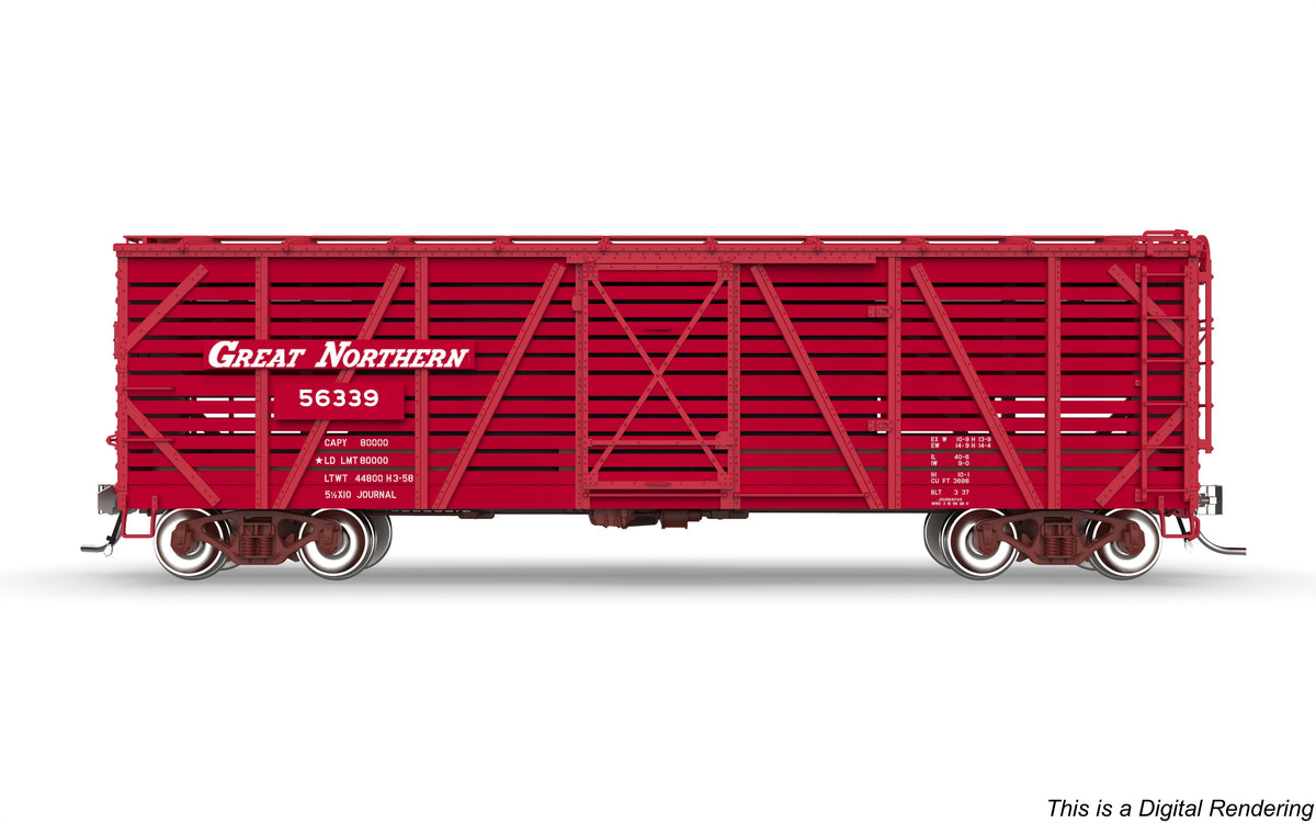 Broadway Limited Imports 10694 HO 40' Wood Stock Car, GN 56339, Cattle Sounds