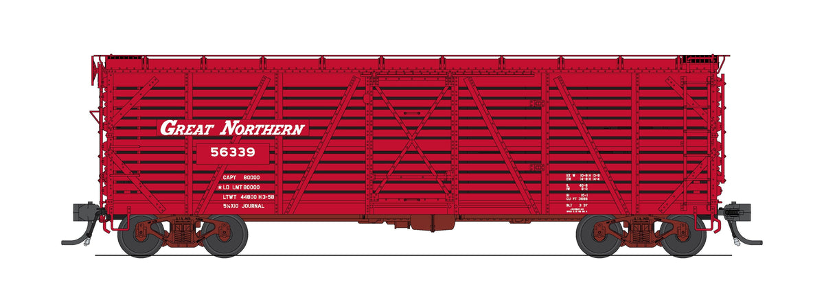 Broadway Limited Imports 10694 HO 40' Wood Stock Car, GN 56339, Cattle Sounds