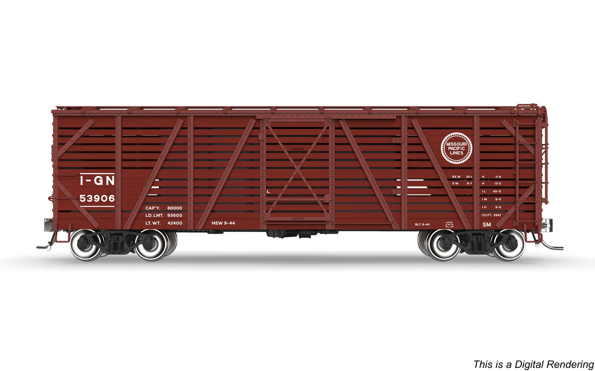 Broadway Limited Imports 10697 HO 40' Wood Stock Car, MP 53927, Hog Sounds