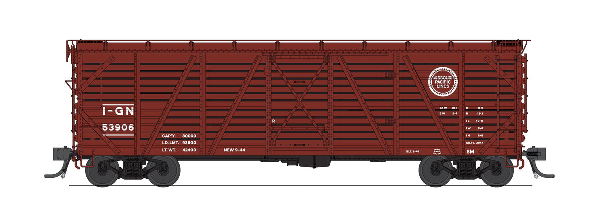 Broadway Limited Imports 10697 HO 40' Wood Stock Car, MP 53927, Hog Sounds