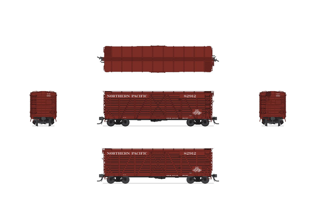 Broadway Limited Imports 10700 HO 40' Wood Stock Car, NP 82912, Cattle Sounds