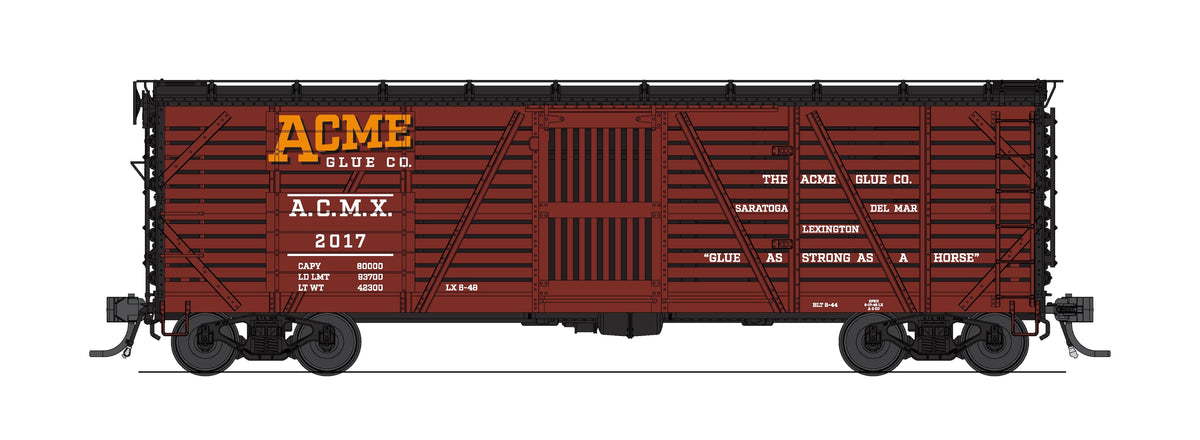Broadway Limited Imports 10728 HO 40' Wood Stock Car 4-Pack, Acme Glue Factory (Road Nos. 2032, 2049, 2076, 2093)