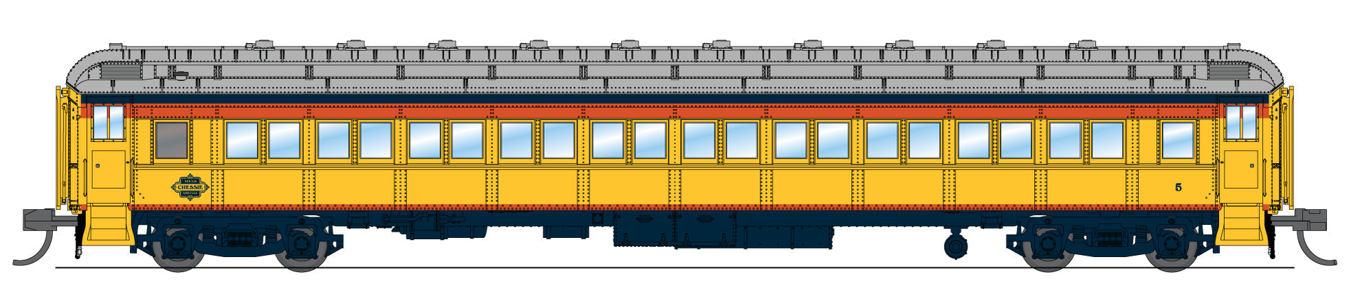 Broadway Limited Imports 10761 N Chessie Steam Special Heavyweight 5-Car Passenger Set