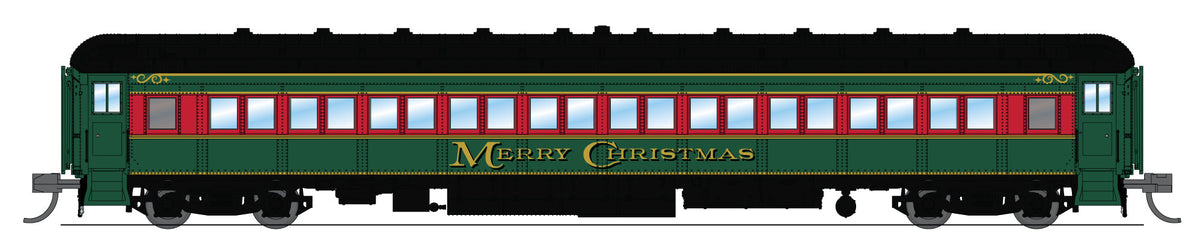 Broadway Limited Imports 10764 N Heavyweight 5-Car Passenger Set, Christmas Paint Scheme