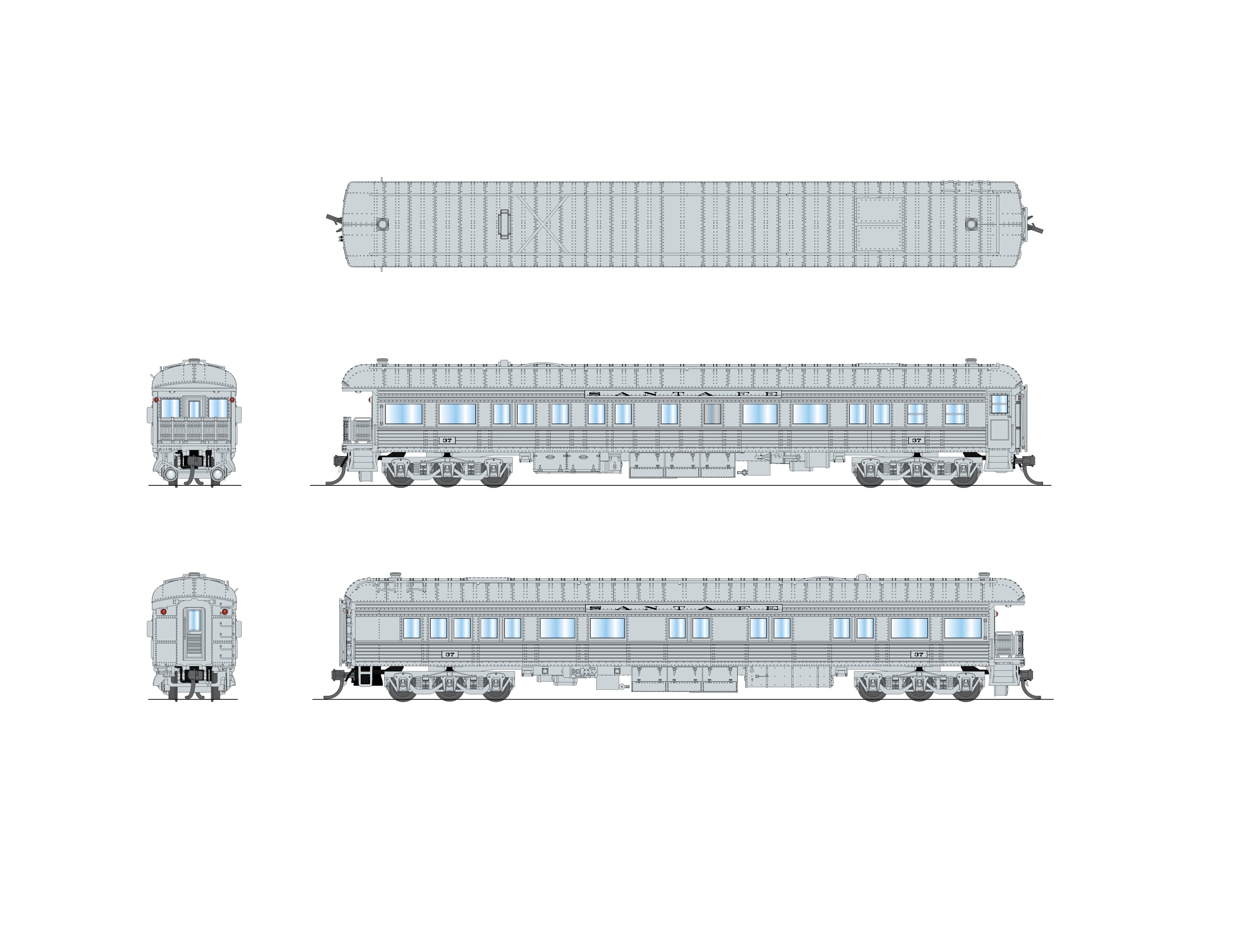 Broadway Limited Imports 10770 N ATSF Heavyweight Business Car #37