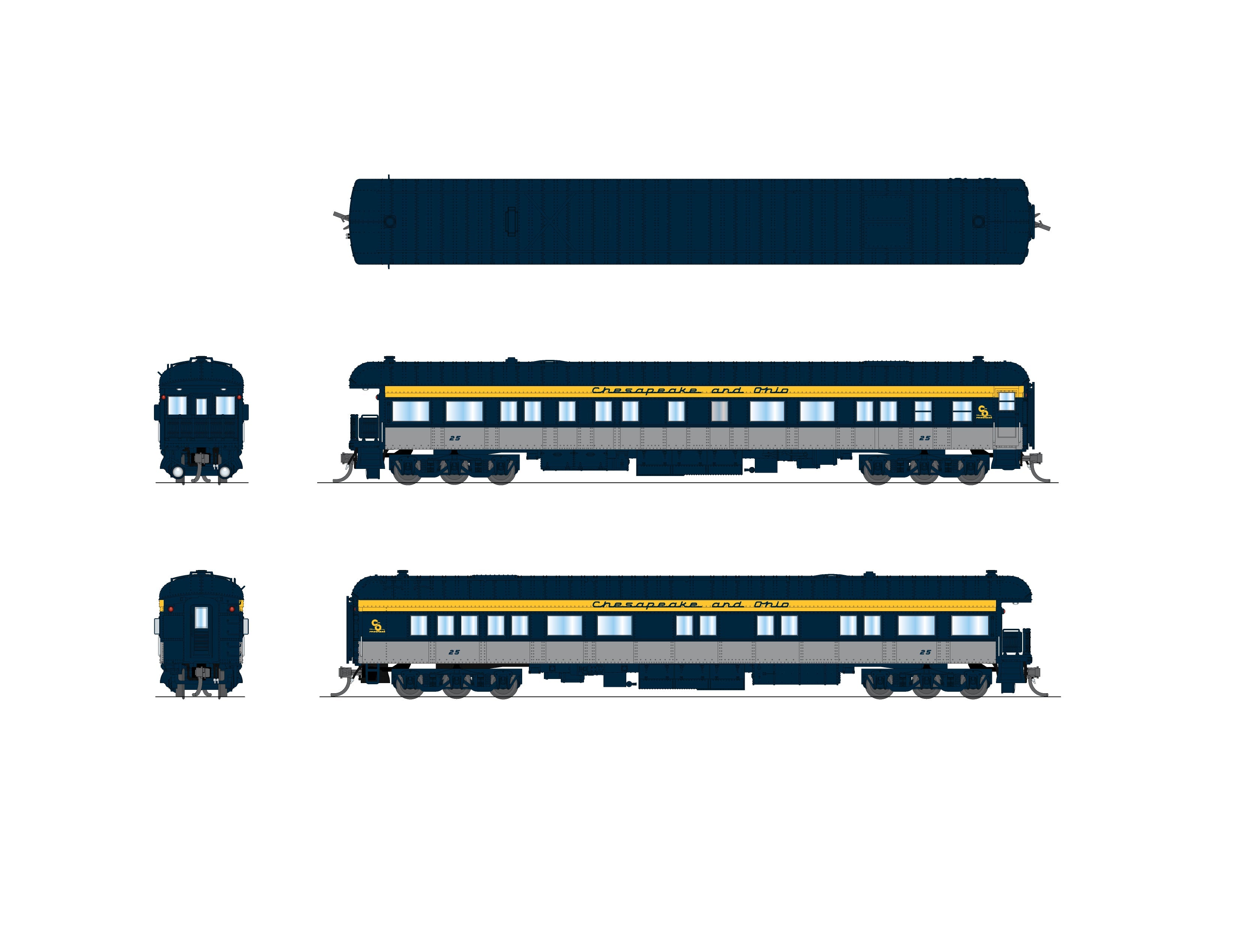 Broadway Limited Imports 10771 N C&O Heavyweight Business Car #25