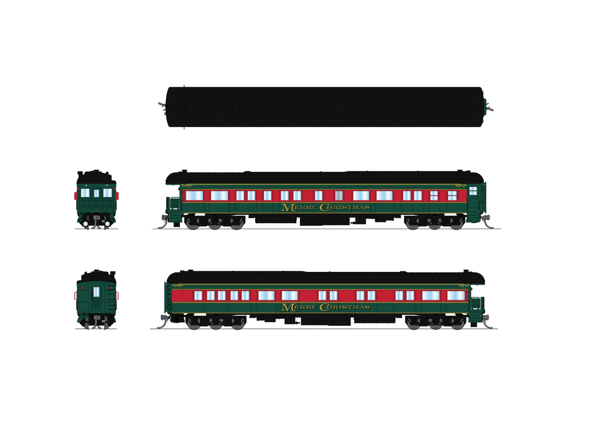 Broadway Limited Imports 10780 N Heavyweight Business Car, Christmas Holiday Scheme