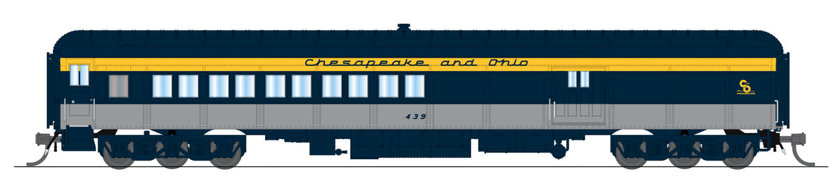 Broadway Limited Imports 10794 N C&O Heavyweight Coach-Baggage Combine #439, Tri-Color Paint