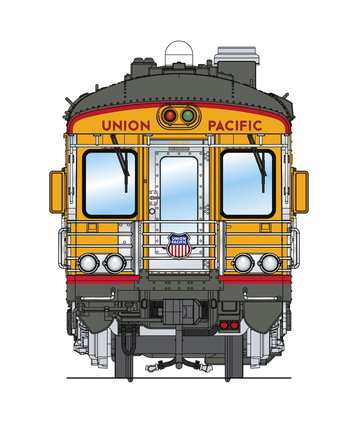 Broadway Limited Imports 10840 HO Union Pacific Business Car #103 "Cheyenne", UP Shield on Rear
