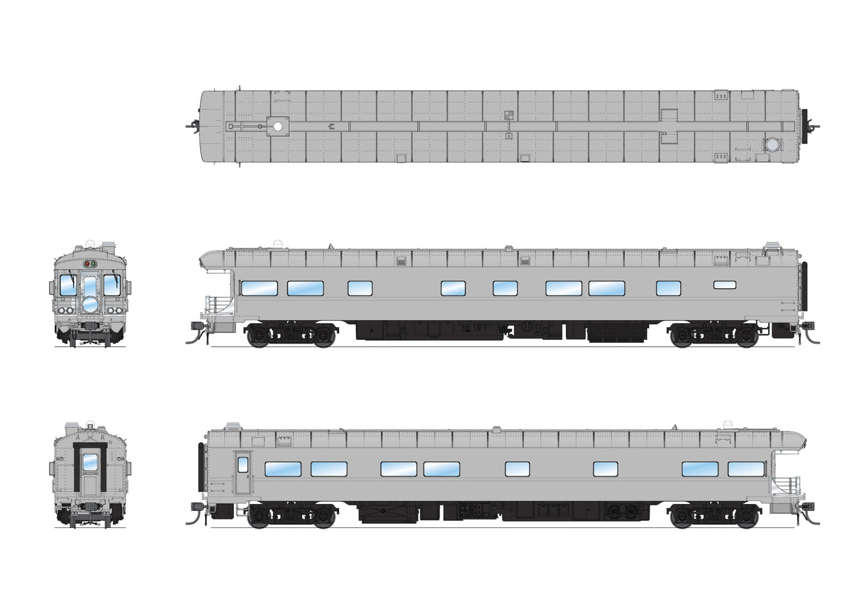 Broadway Limited Imports 10847 HO Union Pacific Business Car #103, Painted Primer Gray, Black Trucks