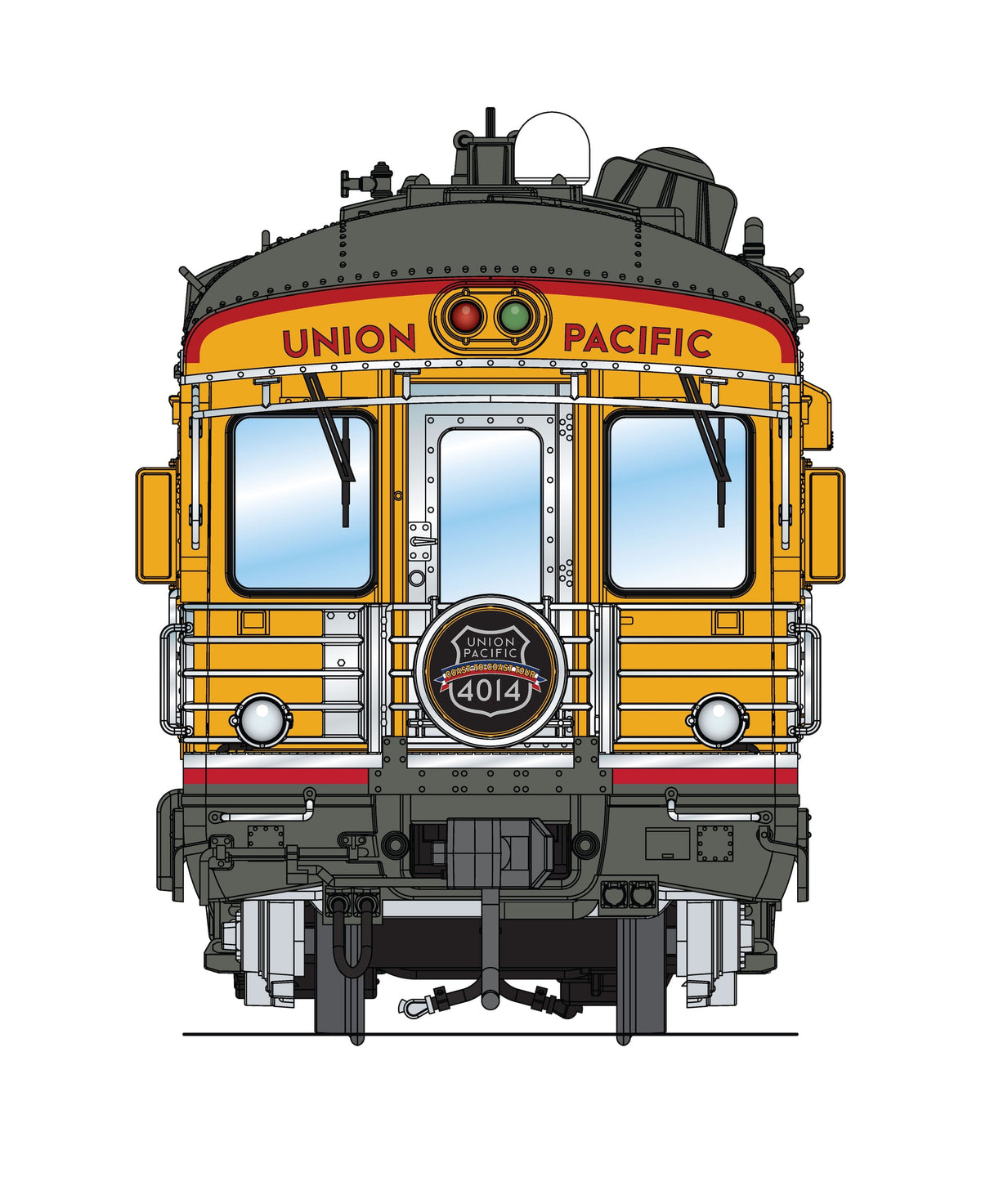 Broadway Limited Imports 10849 HO Union Pacific Business Car #101 "Lincoln", Big Boy West Coast w/ Drumhead