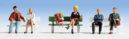 Walthers SceneMaster 6057 HO Scale Seated People pkg(6) - Set #1