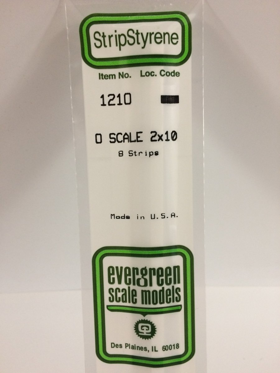 Evergreen 1210 .040" X .208" Opaque White Polystyrene O Scale Strips (2x10) (8 pcs) - Oakville Model Trains Depot