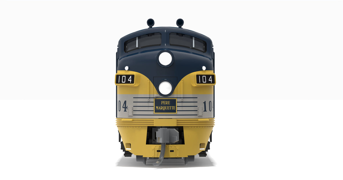 Broadway Limited Imports 10227 N EMD E7A, Pere Marquette #106, Tri-Color Streamliner Scheme, No-Sound / DCC-Ready, N - view 7