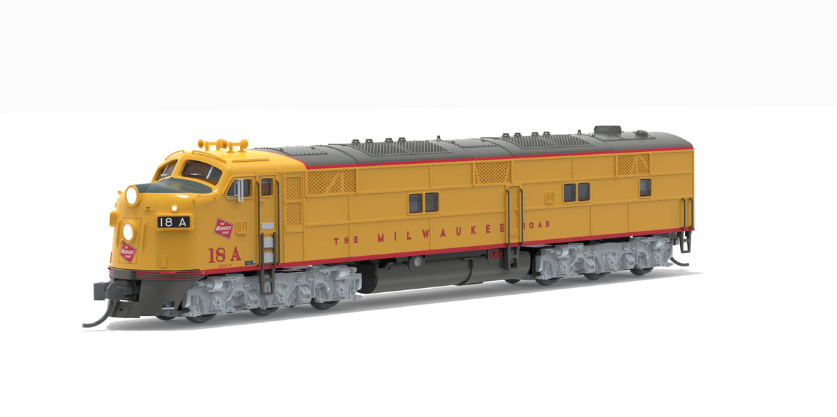 Broadway Limited Imports 10220 N EMD E7A, MILW 18A, Yellow & Gray Streamliner Scheme, Paragon4 Sound/DC/DCC, N - view 6