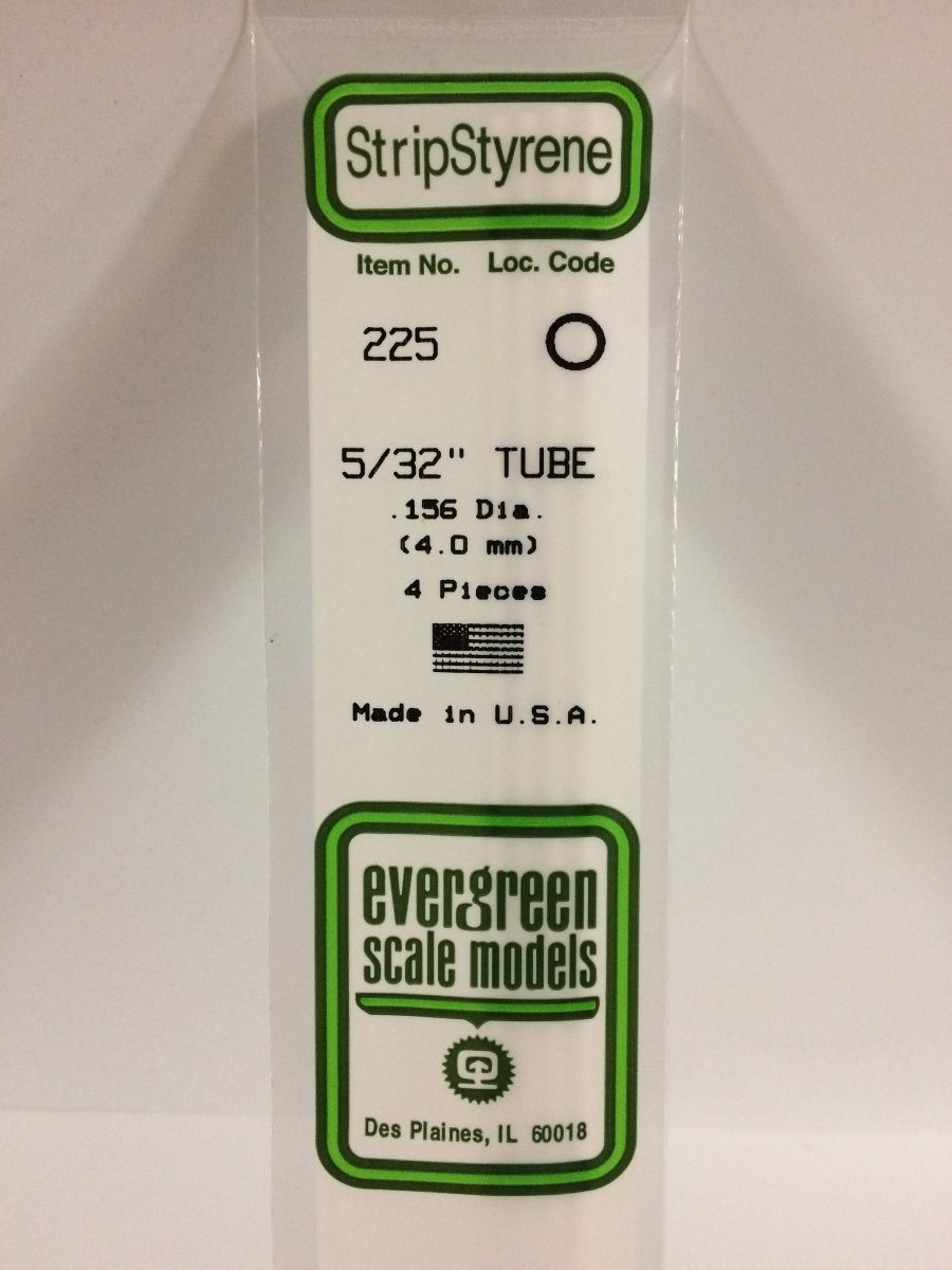 Evergreen 225 .156" (4.0mm) OD Opaque White Polystyrene Tubing (4 pcs) - Oakville Model Trains Depot