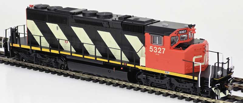 Bowser 25376 HO Scale GMD SD40-2W (DC) — Canadian National Sergeant Stripes GF-30T #5345