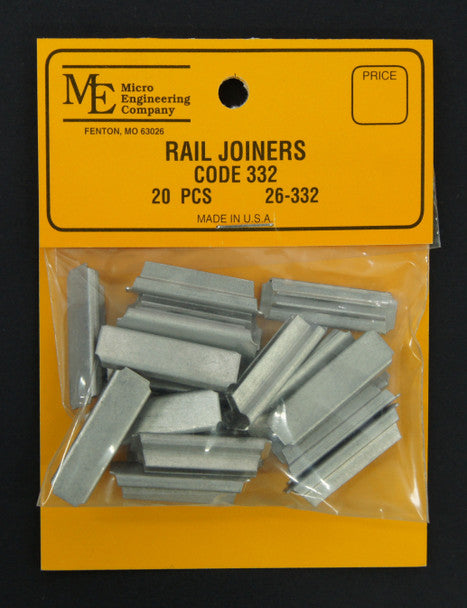 Micro Engineering 26-332 G Scale Code 332 Aluminum Rail Joiners - 20 pcs