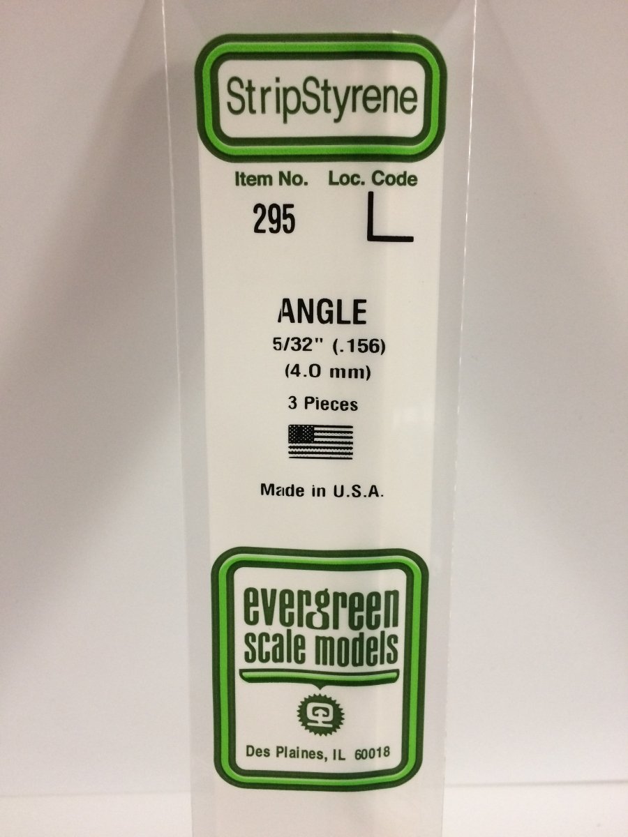 Evergreen 295 .156" (4.0mm) Opaque White Polystyrene Angle (3 pcs) - Oakville Model Trains Depot