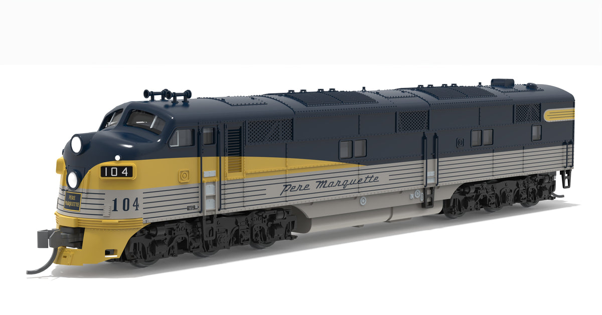 Broadway Limited Imports 10225 N EMD E7A, Pere Marquette #106, Tri-Color Streamliner Scheme, Paragon4 Sound/DC/DCC, N - view 6