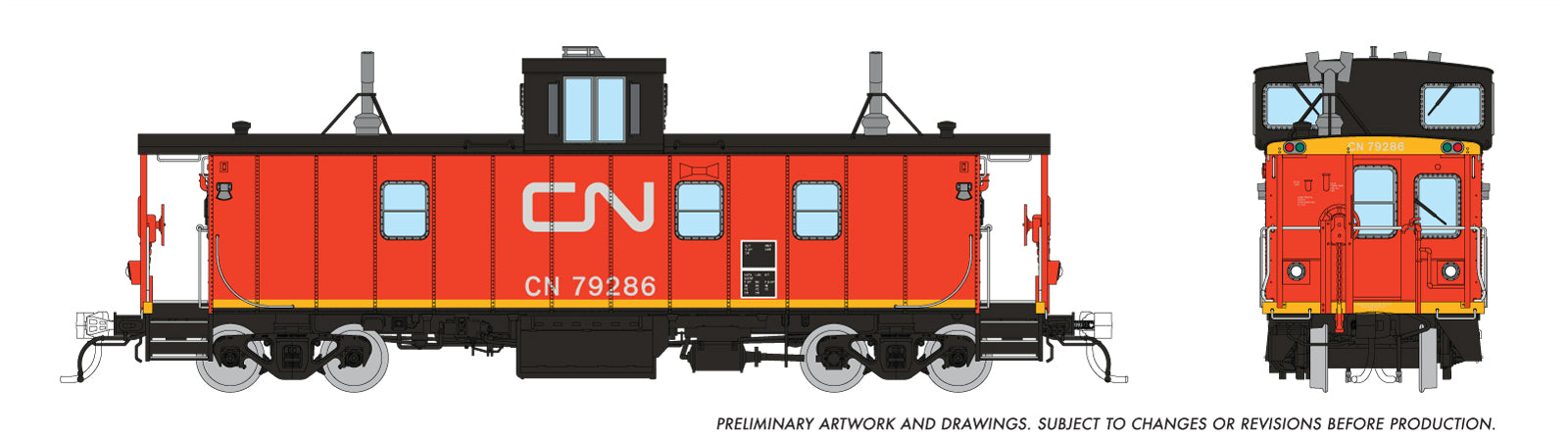 Rapido HO HS Caboose: CN - International Service: #79286