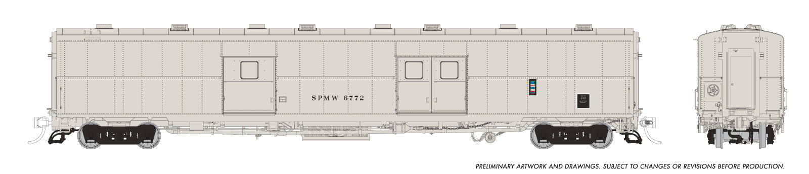 Rapido HO PC&F Econo Baggage: Southern Pacific - Maintenance of Way: #6748